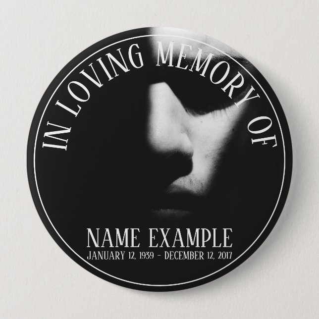 A sleeping face in half shadow button (Front)