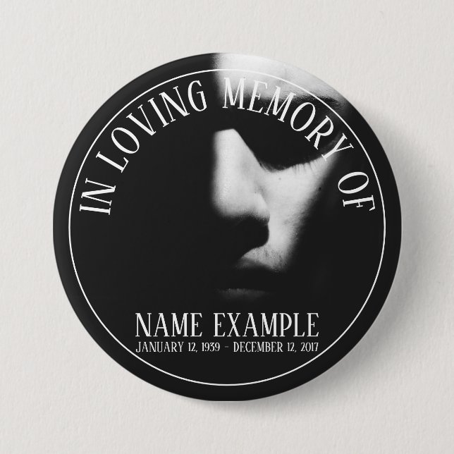 A sleeping face in half shadow button (Front)