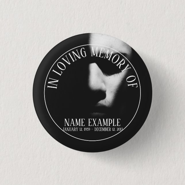 A sleeping face in half shadow button (Front)