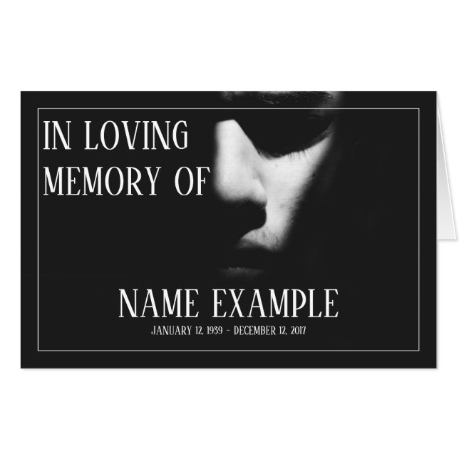 A sleeping face in half shadow card (Front Horizontal)