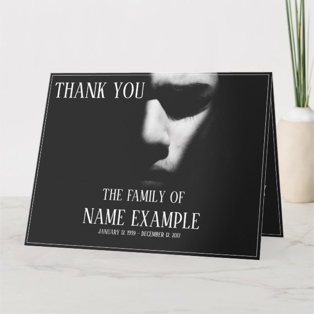 A sleeping face in half shadow card (Front)