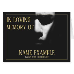 A sleeping face in half shadow card