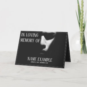 A sleeping face in half shadow card