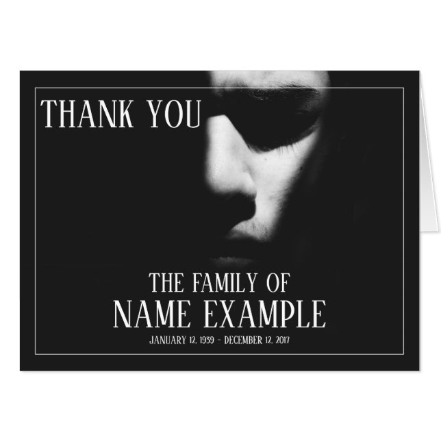 A sleeping face in half shadow card (Front Horizontal)