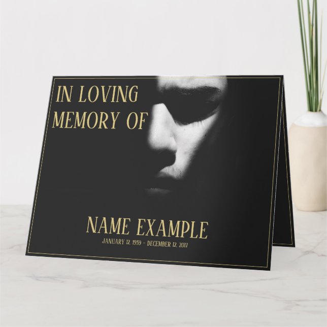 A sleeping face in half shadow card (Front)