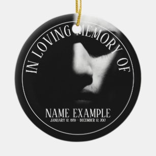 A sleeping face in half shadow ceramic ornament