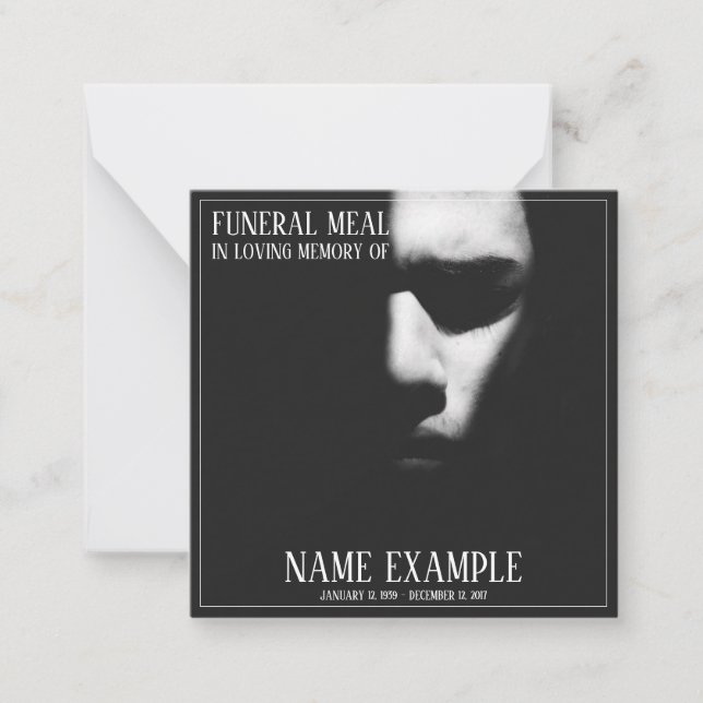 A sleeping face in half shadow note card (Front)