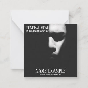 A sleeping face in half shadow note card