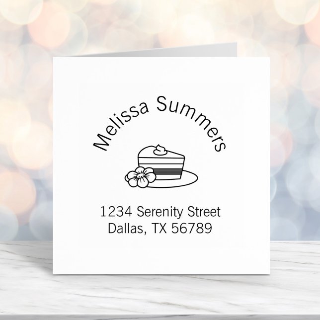 A Slice of Cake on a Plate Arch Address Self-inking Stamp (Creator Uploaded)