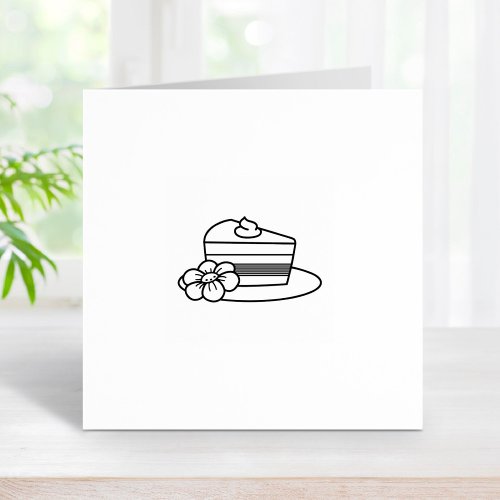 A Slice of Cake on a Plate Loyalty Get One Free Rubber Stamp