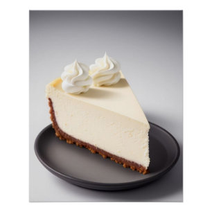 A Slice of Cheesecake with Whipped Cream Poster
