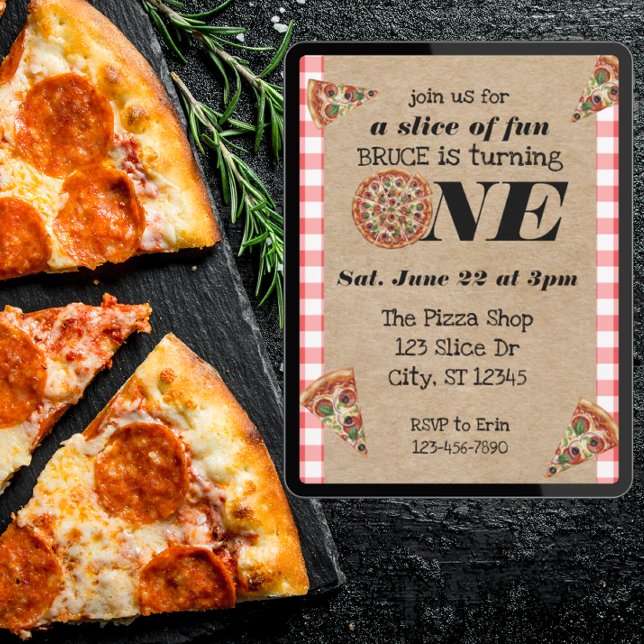 A Slice of Fun 1st Birthday Invitation (Creator Uploaded)