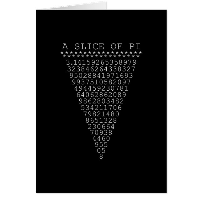 A Slice of Pi Digits Cards (Front)