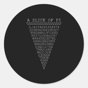 A Slice of Pi Digits Classic Round Sticker