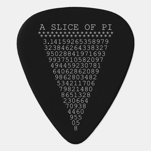 A Slice of Pi Digits Guitar Pick (Front)