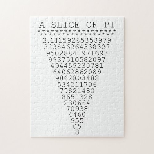 A Slice of Pi Digits Jigsaw Puzzle