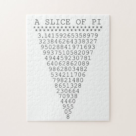 A Slice of Pi Digits Jigsaw Puzzle