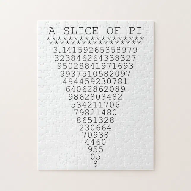 A Slice of Pi Digits Jigsaw Puzzle (Vertical)