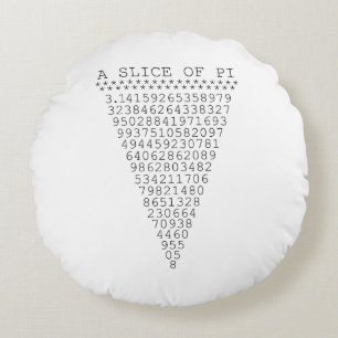 A Slice of Pi Digits Round Pillow
