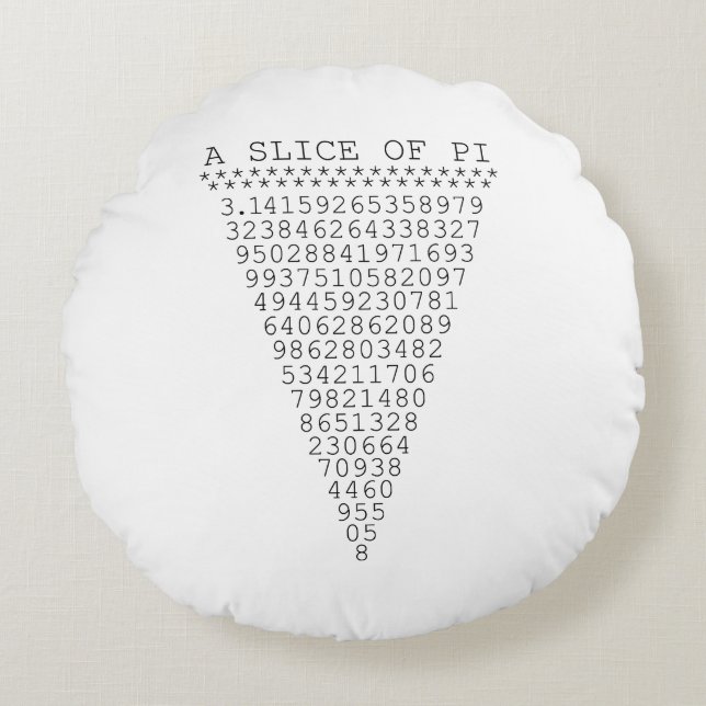 A Slice of Pi Digits Round Pillow (Front)