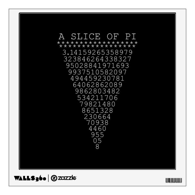 A Slice of Pi Digits Wall Decal (Front)