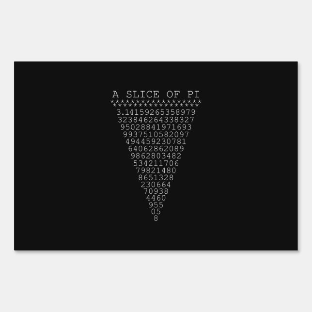 A Slice of Pi Digits Yard Sign (Front)