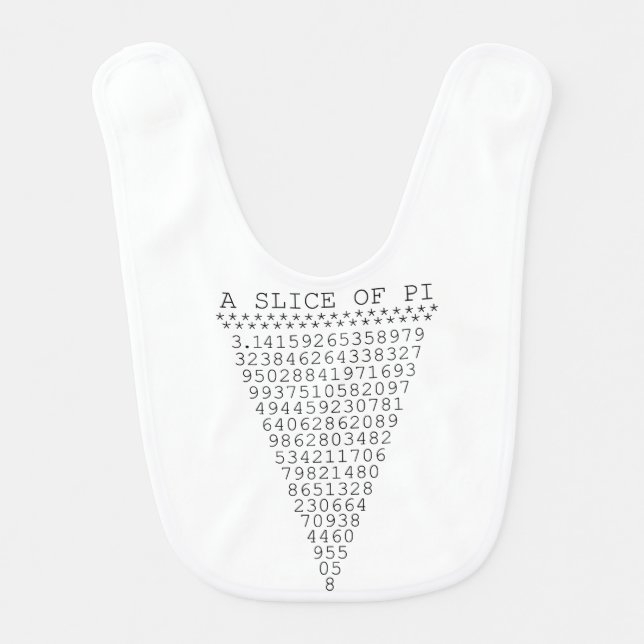 A Slice of Pi Graphic Baby Bib (Front)