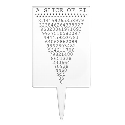 A Slice of Pi Graphic Cake Topper