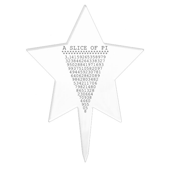 A Slice of Pi Graphic Cake Topper (Front)