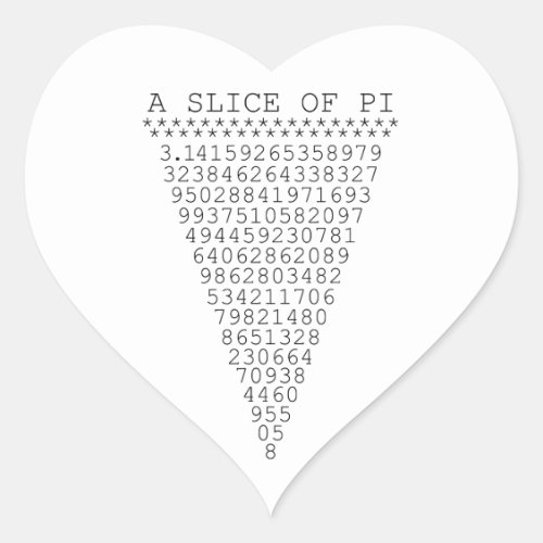 A Slice of Pi Graphic Heart Sticker