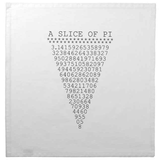 A Slice of Pi Graphic Napkin (Front)