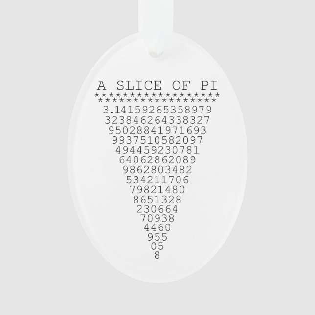 A Slice of Pi Graphic Ornament (Front)