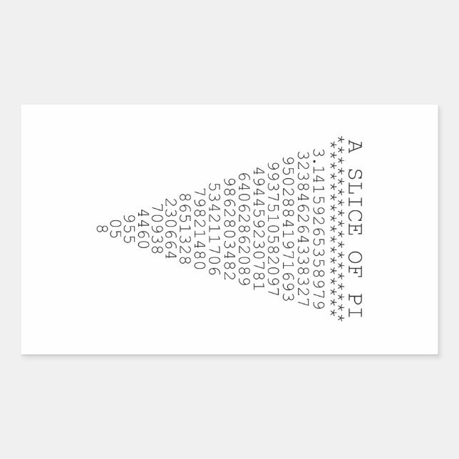 A Slice of Pi Graphic Rectangular Sticker (Front)