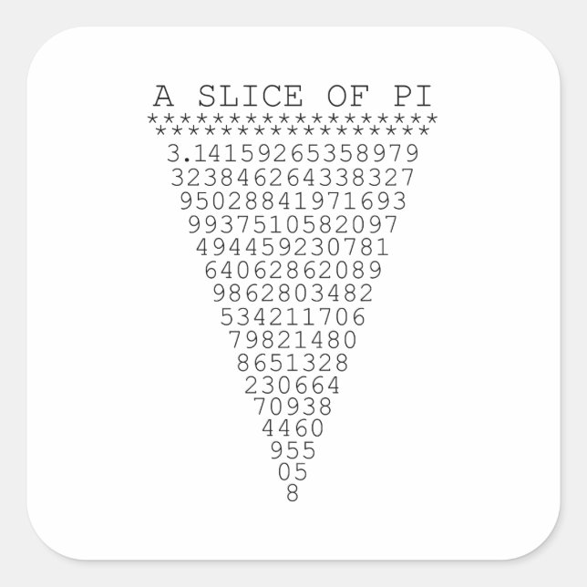 A Slice of Pi Graphic Square Sticker (Front)