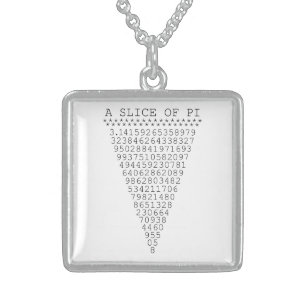 A Slice of Pi Graphic Sterling Silver Necklace