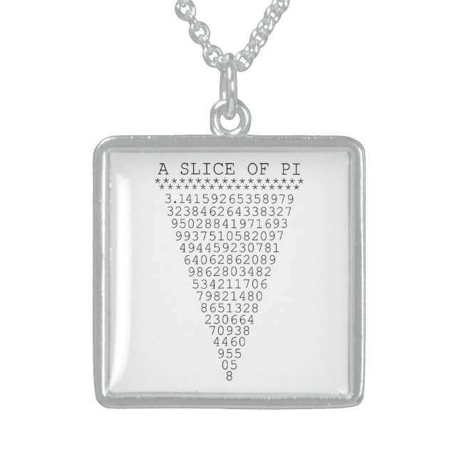 A Slice of Pi Graphic Sterling Silver Necklace (Front)