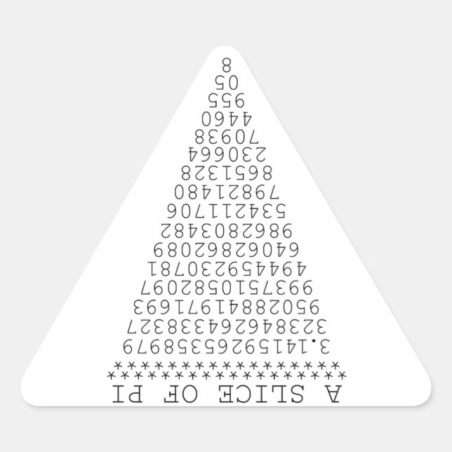 A Slice of Pi Graphic Triangle Sticker (Front)