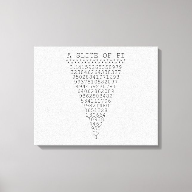 A Slice of Pi Numbers Canvas Print (Front)