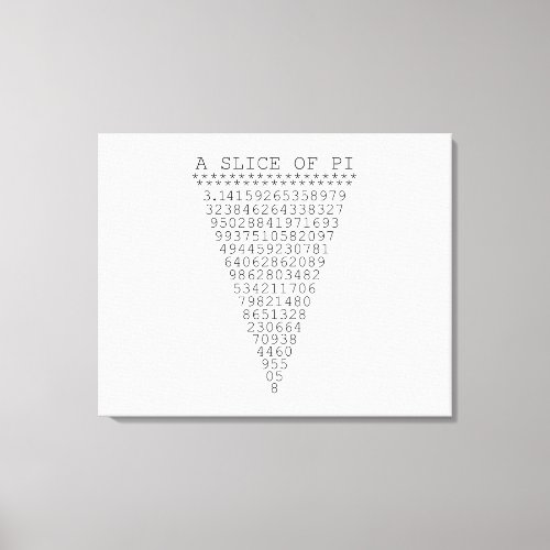 A Slice of Pi Numbers Canvas Print