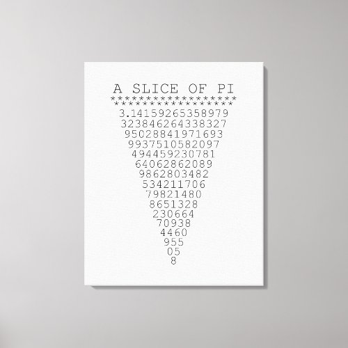 A Slice of Pi Numbers Canvas Print