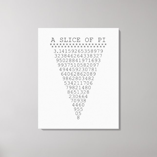 A Slice of Pi Numbers Canvas Print (Front)