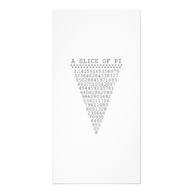 A Slice of Pi Numbers Card (Front)