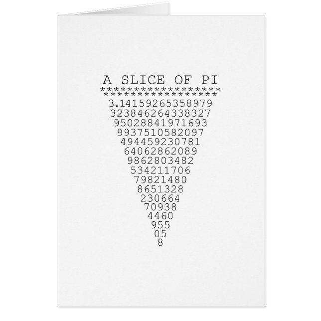 A Slice of Pi Numbers Cards (Front)