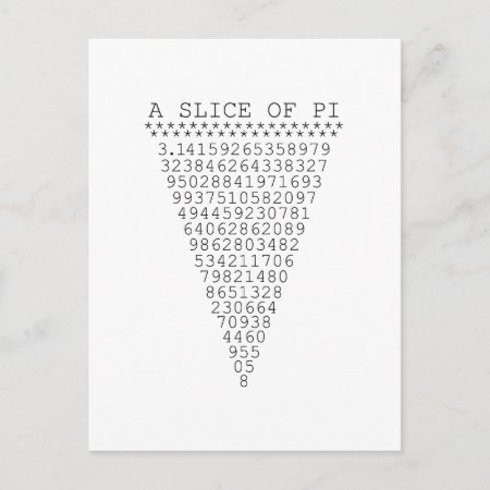 A Slice Of Pi Numbers Postcard