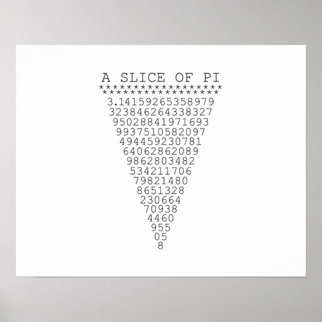 A Slice of Pi Numbers Poster (Front)