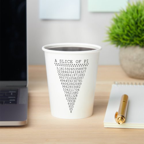 A Slice of Pi Party Paper Cups