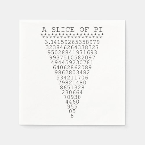 A Slice of Pi Presentation Paper Napkins