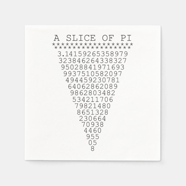 A Slice of Pi Presentation Paper Napkins (Front)