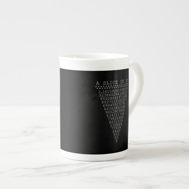 A Slice of Pi Typography Bone China Mug (Front Right)
