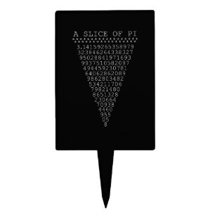 A Slice of Pi Typography Cake Topper